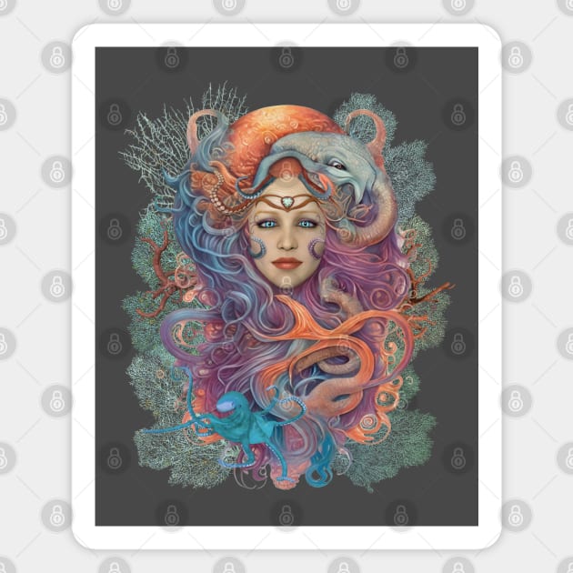 Cephalopod Mermaid Queen Magnet by 2HivelysArt